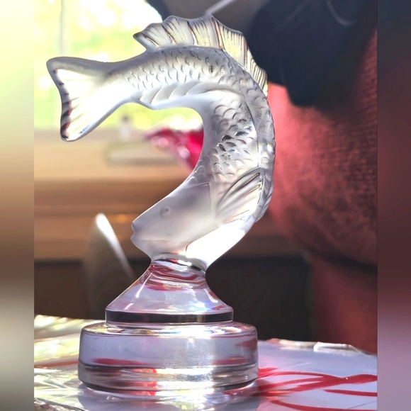 Vintage Lalique France Good Luck Koi "Goujon"  Fish Paperweight Figurine - Mint - Picture 3 of 5